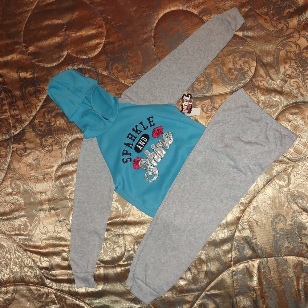 Angel Face *Sparkle & Shine* Sweatshirt & Pants Set 14 NWT